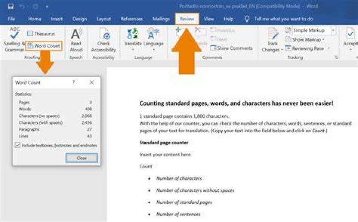 Do headings count in word count?