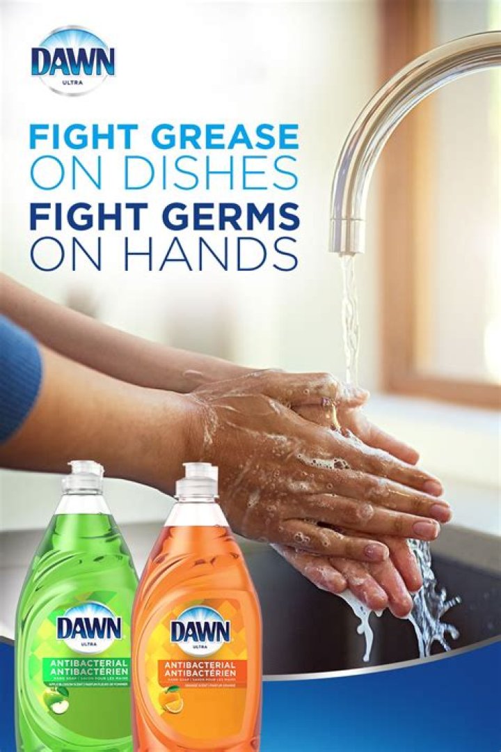 Does dish soap kill germs on hands?