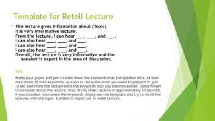 Format for retell lecture?