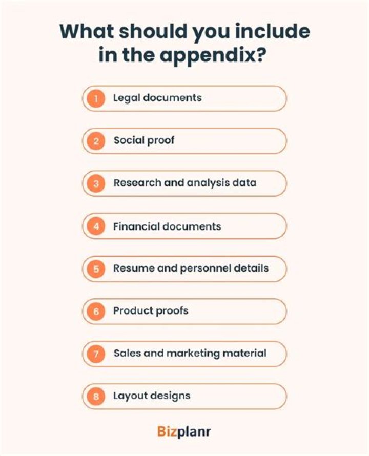How appendix should look?
