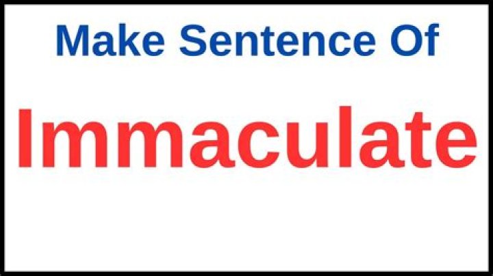 How do you use immaculate in a sentence?