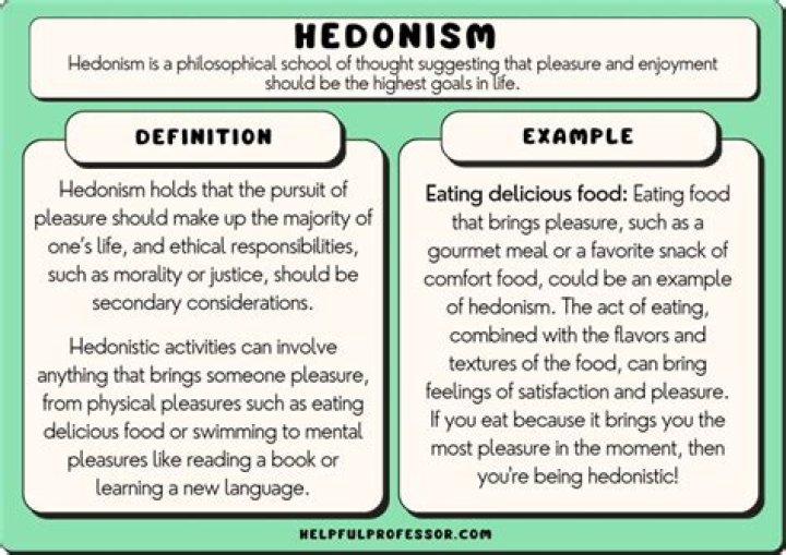 How is hedonism used in a sentence?