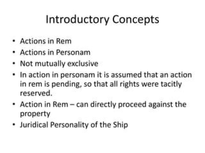 In rem in personam action?