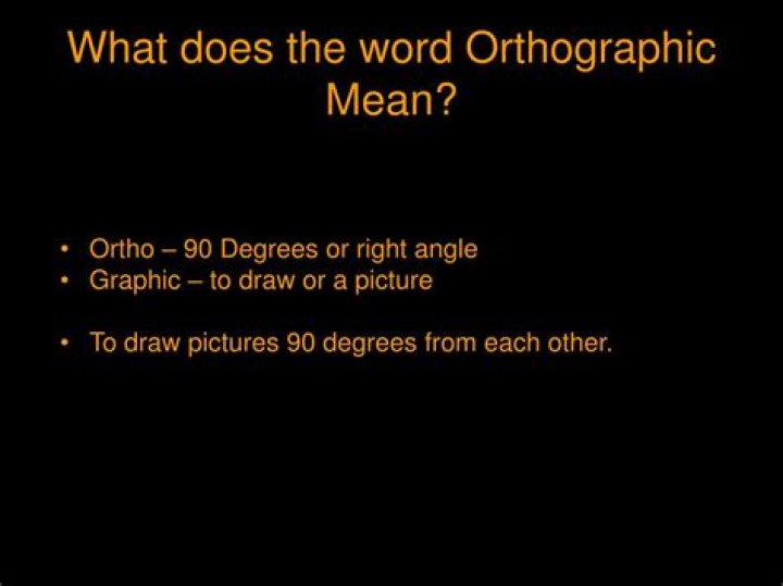What does the word orthographic mean?