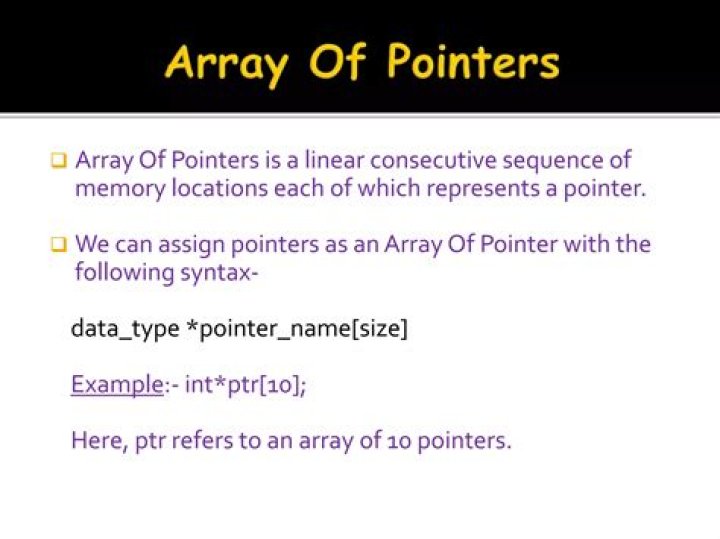 What is array of pointers?