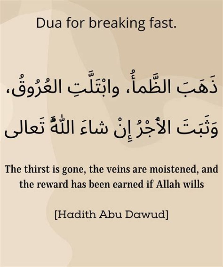What is the dua for breaking fast?