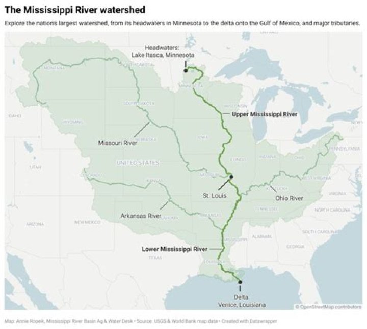 What is the headwater of the mississippi river?