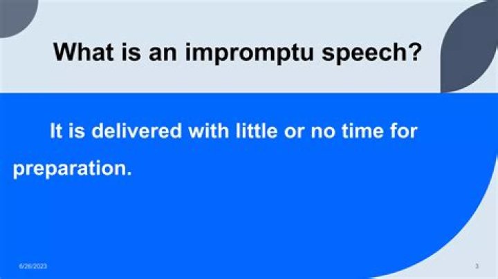 When delivering an impromptu speech it is important to?