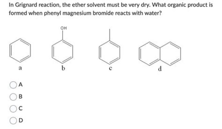 When phenyl magnesium bromide reacts with water?