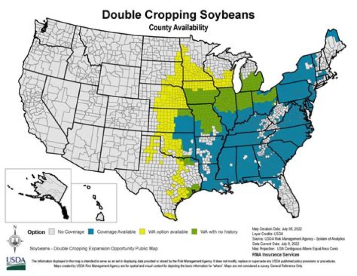 Where is double cropping possible?