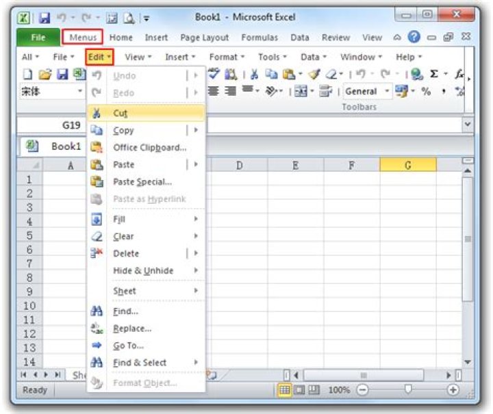 Where is editing tab in excel?