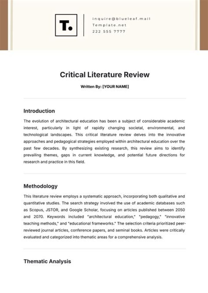 Why a critical review?