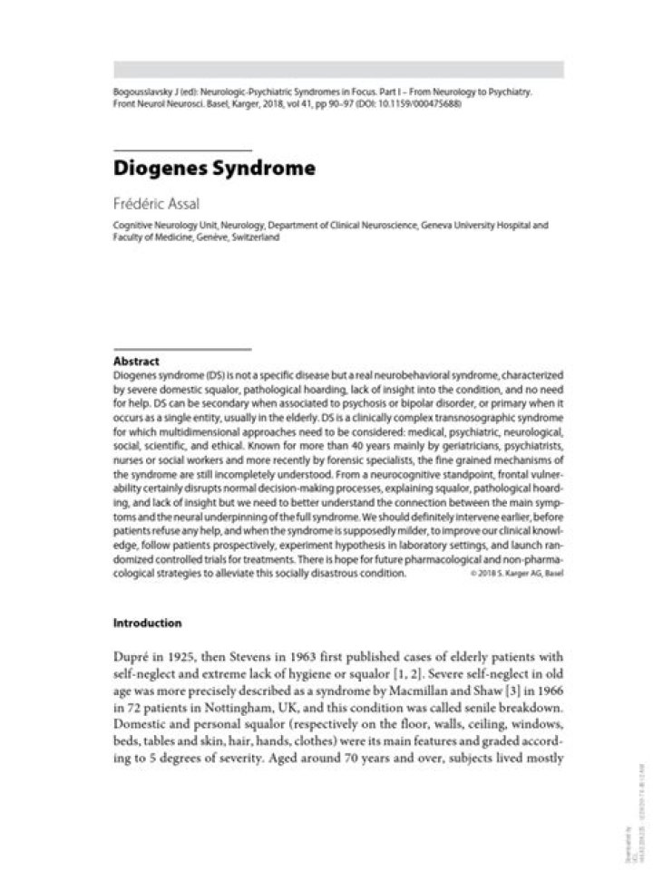 Why is it called diogenes syndrome?